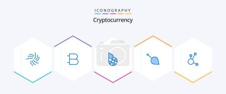 Téléchargez les illustrations : Cryptocurrency 25 Blue icon pack including currency. crypto. currency. coin. crypto currency - en licence libre de droit