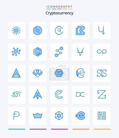 Téléchargez les illustrations : Creative Cryptocurrency 25 Blue icon pack  Such As coin. crypto currency. rubycoin. crypto. bit bay - en licence libre de droit