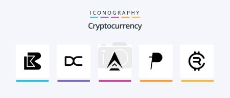 Téléchargez les illustrations : Cryptocurrency Glyph 5 Icon Pack Including coin . crypto . crypto currency. coin. Creative Icons Design - en licence libre de droit