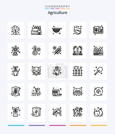 Téléchargez les illustrations : Creative Agriculture 25 OutLine icon pack  Such As agriculture. book. agriculture. agriculture. nature - en licence libre de droit