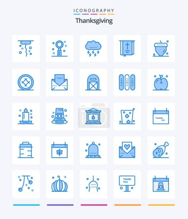 Téléchargez les illustrations : Creative Thanks Giving 25 Blue icon pack  Such As thanksgiving. cross. autumn. book. thunder - en licence libre de droit