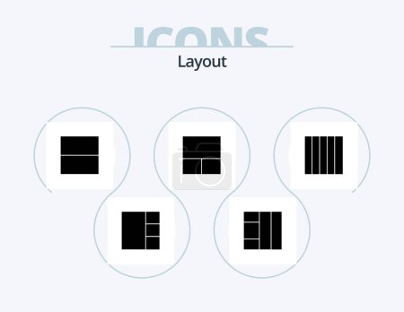 Ilustración de Layout Glyph Icon Pack 5 Icon Design. . - Imagen libre de derechos