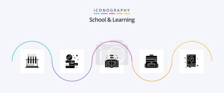 Ilustración de School And Learning Glyph 5 Icon Pack Including learning. education. book. book. education - Imagen libre de derechos