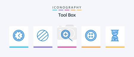 Téléchargez les illustrations : Tools Blue 5 Icon Pack Including . sand clock.. Creative Icons Design - en licence libre de droit