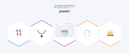 Ilustración de Jewellery 25 Flat icon pack including cap. fashion. diamond. crown. jewelry - Imagen libre de derechos