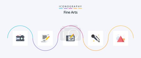 Téléchargez les illustrations : Fine Arts Flat 5 Icon Pack Including arts. art. graphic. mic. paint - en licence libre de droit
