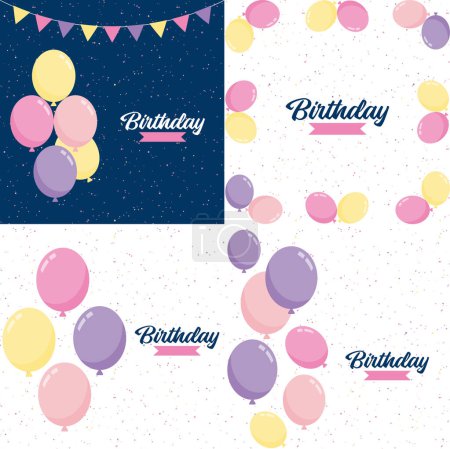 Ilustración de Abstract background with shining colorful balloons suitable for birthdays. parties. presentations. sales. and with space for text; vector illustration - Imagen libre de derechos