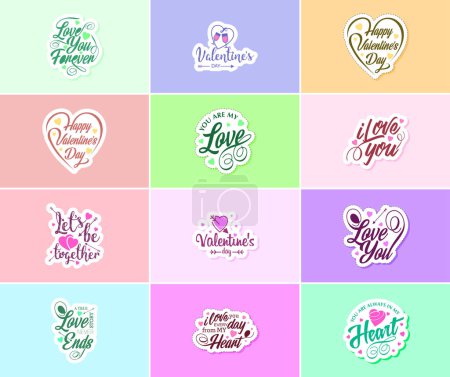 Téléchargez les illustrations : Valentine's Day: A Time for Love and Stunning Visual Stickers - en licence libre de droit