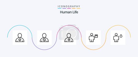 Illustration for Human Line 5 Icon Pack Including shipment. human. avatar. body. unlocked - Royalty Free Image