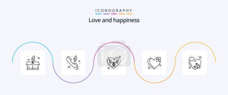 Ilustración de Love Line 5 Icon Pack Including heart. love. environment. heart. breakup - Imagen libre de derechos
