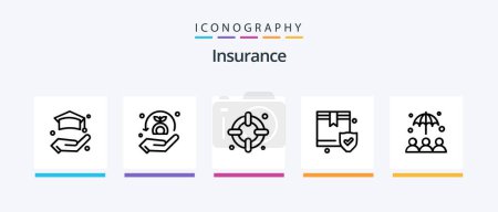 Illustration for Insurance Line 5 Icon Pack Including insurance. umbrella. shop. protection. tooth. Creative Icons Design - Royalty Free Image