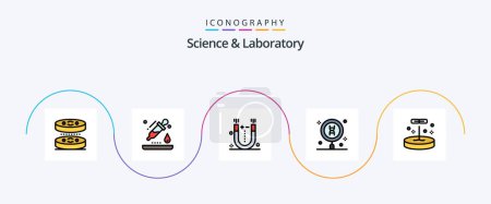 Illustration for Science Line Filled Flat 5 Icon Pack Including biology. science. attraction. laboratory. biology - Royalty Free Image
