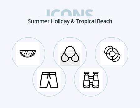 Ilustración de Beach Line Icon Pack 5 Icon Design. . transportation. . dessert - Imagen libre de derechos