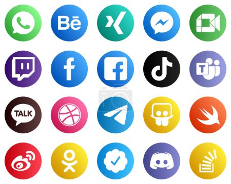 Téléchargez les illustrations : Complete Social Media Icon Pack 20 icons such as video and douyin icons. High resolution and fully customizable - en licence libre de droit