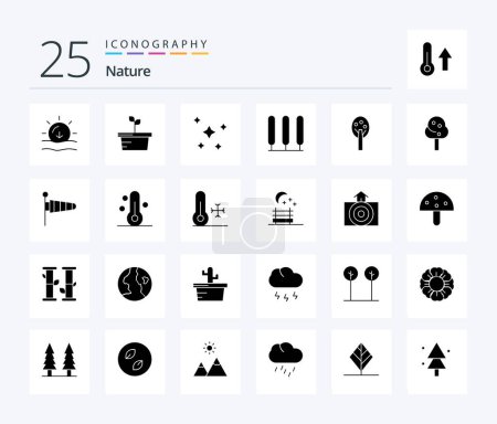 Illustration for Nature 25 Solid Glyph icon pack including tree. nature. night. tree. cypress - Royalty Free Image