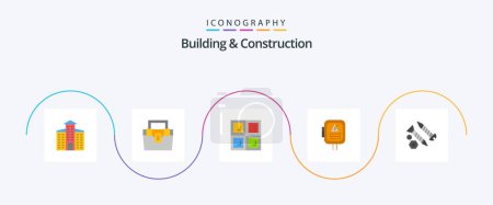 Illustration for Building And Construction Flat 5 Icon Pack Including construction. screws. construction. transformer. energy - Royalty Free Image