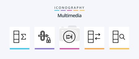 Illustration for Multimedia Line 5 Icon Pack Including . data. backward. change. data. Creative Icons Design - Royalty Free Image