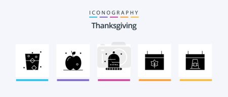 Illustration for Thanks Giving Glyph 5 Icon Pack Including day. thanksgiving. autumn. date. autumn. Creative Icons Design - Royalty Free Image