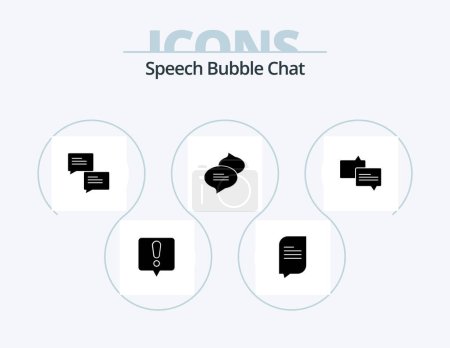 Illustration for Chat Glyph Icon Pack 5 Icon Design. . . message. message. chat - Royalty Free Image