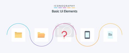 Ilustración de Basic Ui Elements Flat 5 Icon Pack Including text. call. help. phone. cell - Imagen libre de derechos