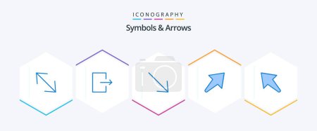 Ilustración de Symbols and Arrows 25 Blue icon pack including . u. - Imagen libre de derechos