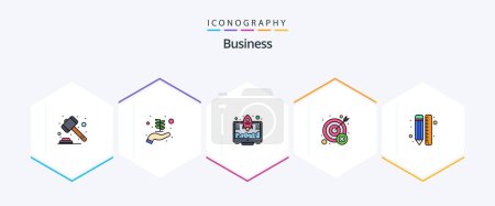 Illustration for Business 25 FilledLine icon pack including draw. wrong. launch. target. miss - Royalty Free Image
