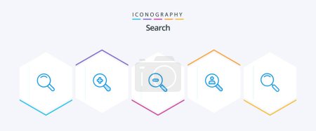 Illustration for Search 25 Blue icon pack including search. magnifier. zoom. general. people - Royalty Free Image