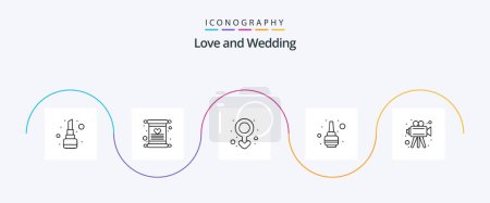 Illustration for Wedding Line 5 Icon Pack Including video camera. movie making. male. polish. nail - Royalty Free Image