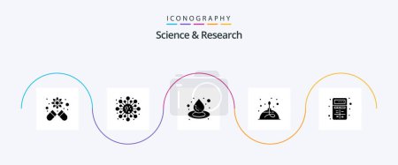 Ilustración de Science Glyph 5 Icon Pack Including apps. add. liquid. science. fire - Imagen libre de derechos