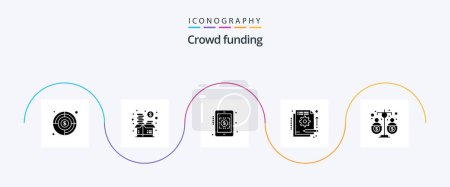 Ilustración de Crowdfunding Glyph 5 Icon Pack Including budget. in. money. funding. detail - Imagen libre de derechos