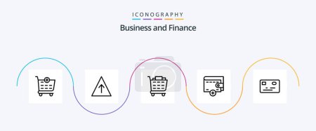 Téléchargez les illustrations : Finance Line 5 Icon Pack Including . shopping cart. payment. credit card - en licence libre de droit