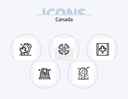 Téléchargez les illustrations : Canada Line Icon Pack 5 Icon Design. government. canada. map. maple. canada - en licence libre de droit