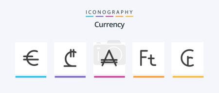 Téléchargez les illustrations : Currency Flat 5 Icon Pack Including currency. cruzeiro. argentina. hungary. forint. Creative Icons Design - en licence libre de droit
