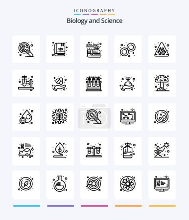 Illustration for Creative Biology 25 OutLine icon pack  Such As hazard. biohazard. content. mitosis. lab - Royalty Free Image