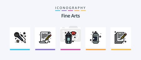 Illustration for Fine Arts Line Filled 5 Icon Pack Including arts. paint. circle. arts. spray. Creative Icons Design - Royalty Free Image
