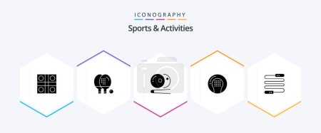 Ilustración de Sports and Activities 25 Glyph icon pack including game. athletics. game. activities. snooker - Imagen libre de derechos