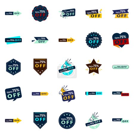 Illustration for Up to 70% Off 25 Versatile Vector Banners for All Your Sale Campaigns - Royalty Free Image