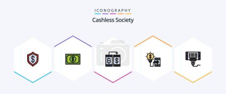Illustration for Cashless Society 25 FilledLine icon pack including smartphone. creative. watch. transfer. smartphone - Royalty Free Image