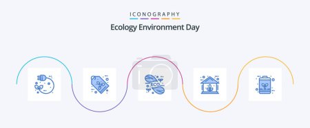 Illustration for Ecology Blue 5 Icon Pack Including power. green. tag. energy. leaf - Royalty Free Image