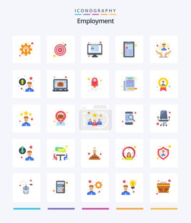 Ilustración de Creative Employment 25 Flat icon pack  Such As employee care. care. cv. resume. cv - Imagen libre de derechos