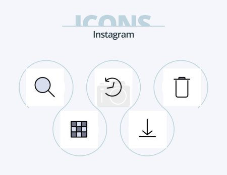 Téléchargez les illustrations : Instagram Line Filled Icon Pack 5 Icon Design. social. instagram. instagram. camera. instagram - en licence libre de droit