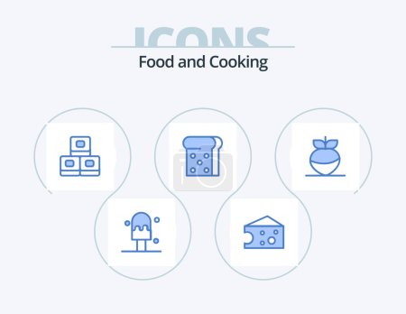 Téléchargez les illustrations : Food Blue Icon Pack 5 Icon Design. . bread. vegetable - en licence libre de droit