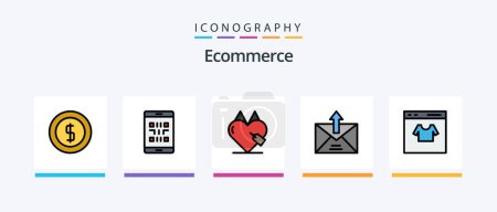 Ilustración de Ecommerce Line Filled 5 Icon Pack Including . setting. e. Creative Icons Design - Imagen libre de derechos