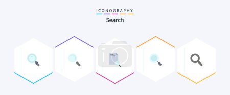 Téléchargez les illustrations : Search 25 Flat icon pack including ui. expanded. research. search. magnifier - en licence libre de droit