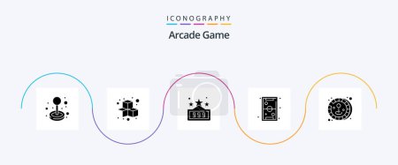 Ilustración de Arcade Glyph 5 Icon Pack Including joystick. recreation. high score. play. games - Imagen libre de derechos