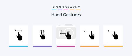 Illustration for Hand Gestures Glyph 5 Icon Pack Including fingers. hand. touch. gestures. lefts. Creative Icons Design - Royalty Free Image