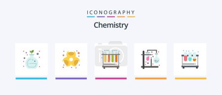 Illustration for Chemistry Flat 5 Icon Pack Including tubes. chemistry. test. mix. tubes. Creative Icons Design - Royalty Free Image