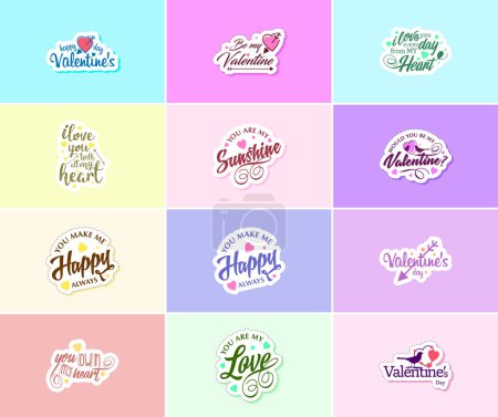 Téléchargez les illustrations : Celebrating the Power of Love on Valentine's Day Stickers - en licence libre de droit