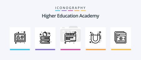 Illustration for Academy Line 5 Icon Pack Including university. notes. qa. education. ruler. Creative Icons Design - Royalty Free Image