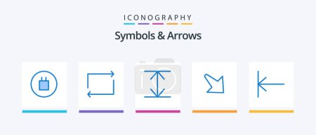 Ilustración de Symbols and Arrows Blue 5 Icon Pack Including . arrow. home. Creative Icons Design - Imagen libre de derechos